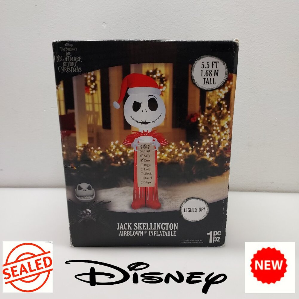 JACK SKELLINGTON TIM BURTON NIGHTMARE BEFORE CHRISTMAS 5.5 FT INFLATABLE SANTA